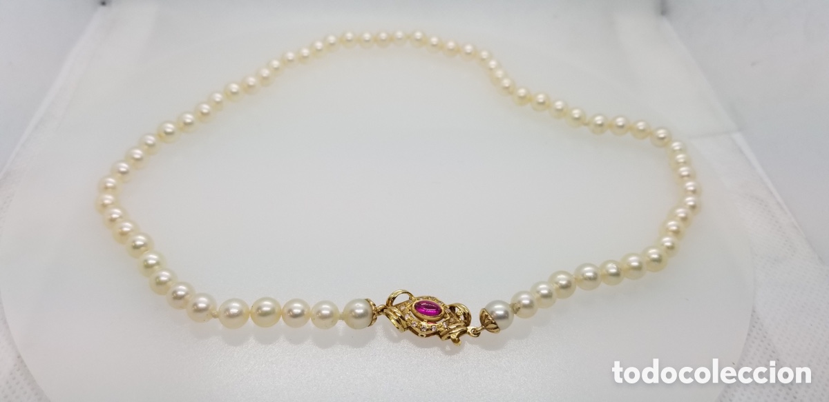 Joyeria: Collar de perlas naturales con broche de oro - Foto 3