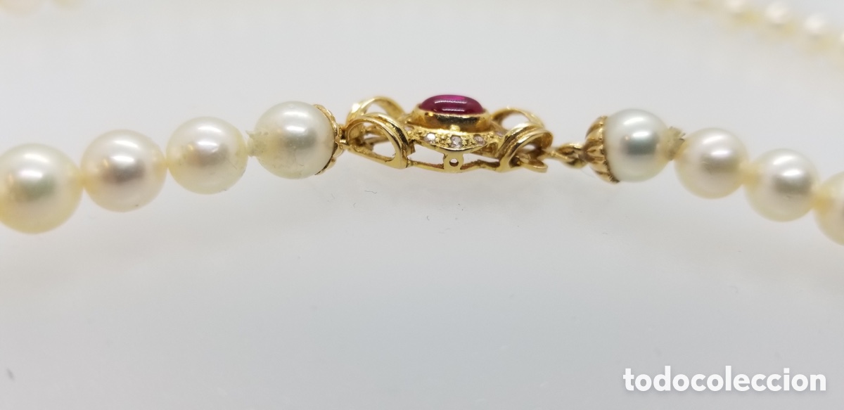 Joyeria: Collar de perlas naturales con broche de oro - Foto 5