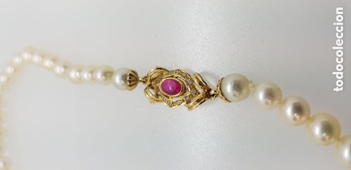 Joyeria: Collar de perlas naturales con broche de oro - Foto 6