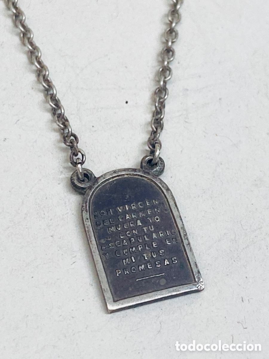 Joyeria: Cadena escapulario de plata religiosa - Foto 2