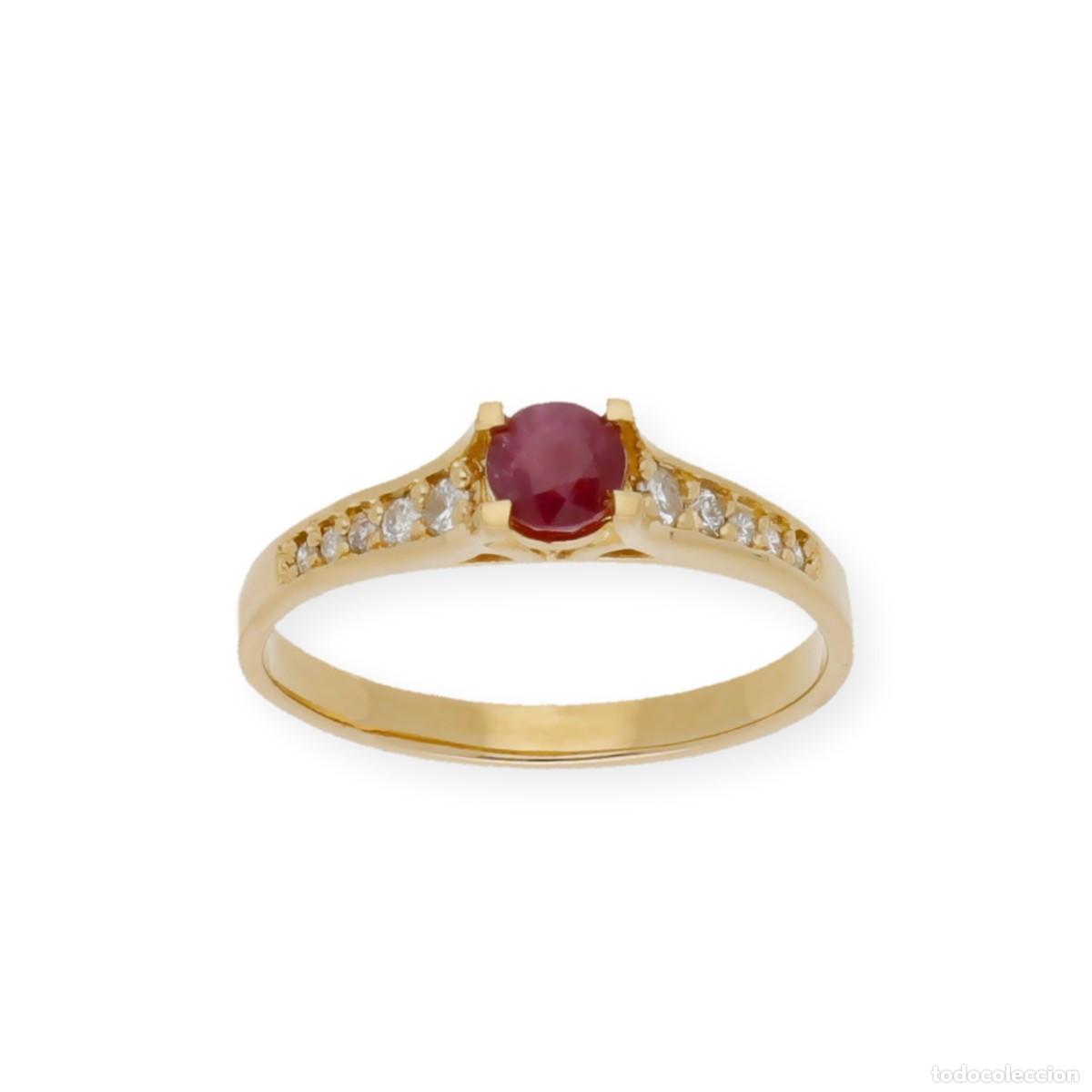 Joyeria: Anillo Oro 18K con Diamantes y Rub&iacute; - Foto 1