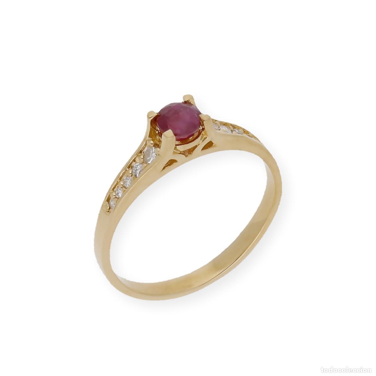 Joyeria: Anillo Oro 18K con Diamantes y Rub&iacute; - Foto 5