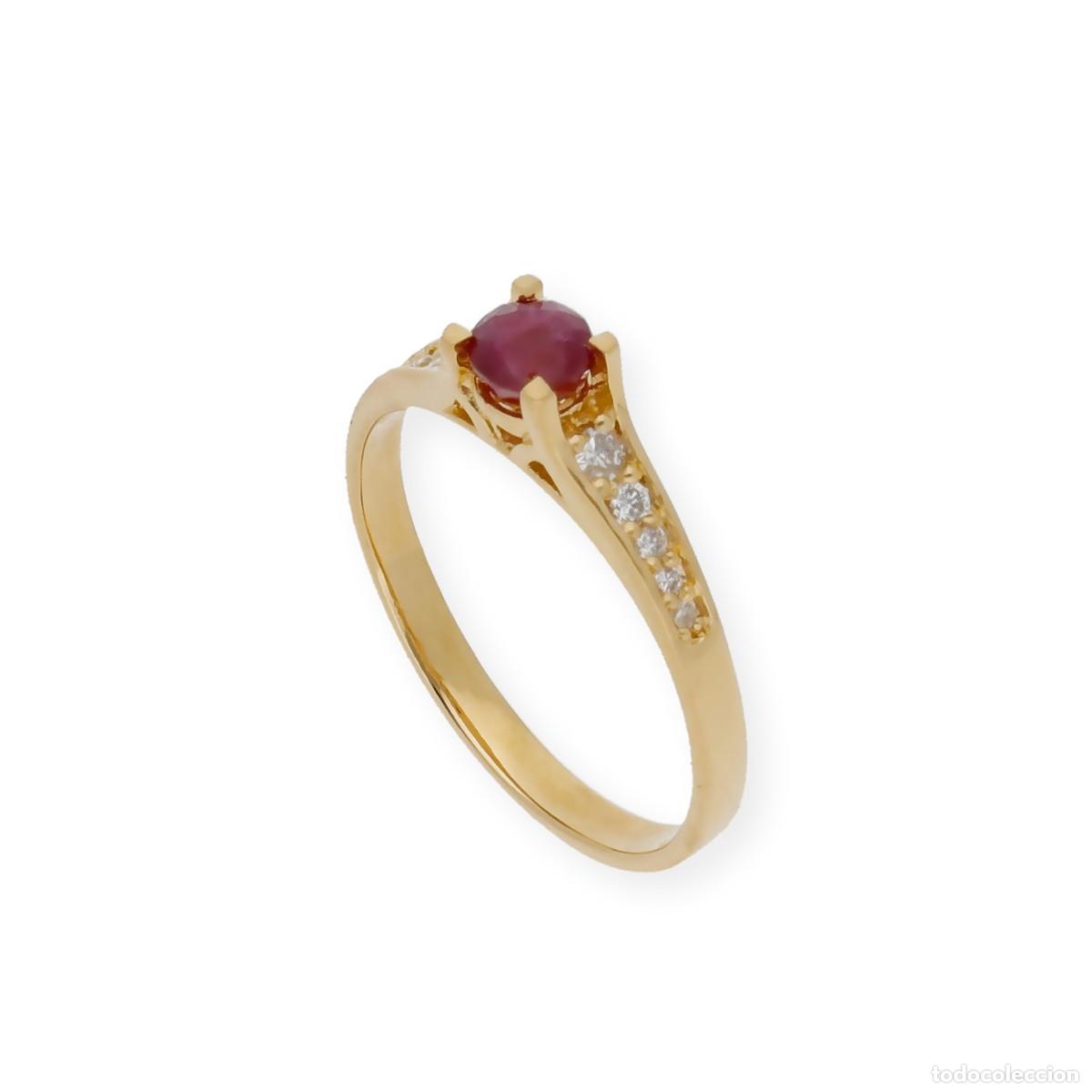Joyeria: Anillo Oro 18K con Diamantes y Rub&iacute; - Foto 6