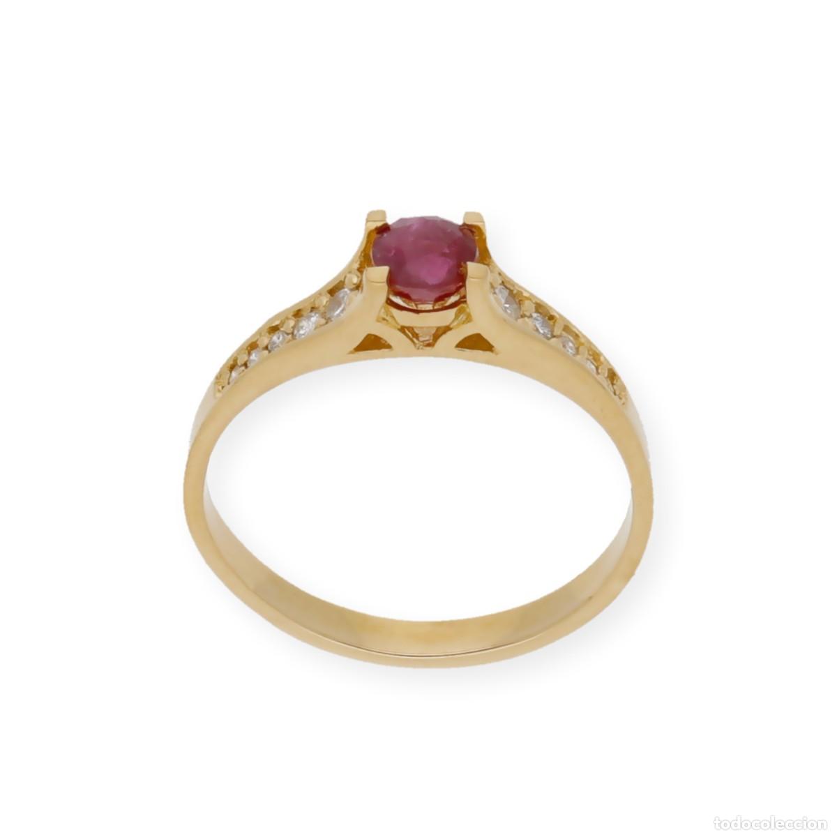 Joyeria: Anillo Oro 18K con Diamantes y Rub&iacute; - Foto 7