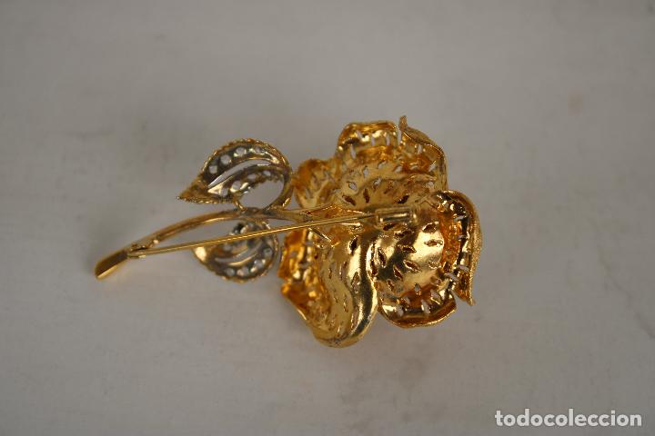 Joyeria: broche flor rosa plata de ley - Foto 2