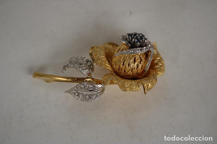 Joyeria: broche flor rosa plata de ley - Foto 3