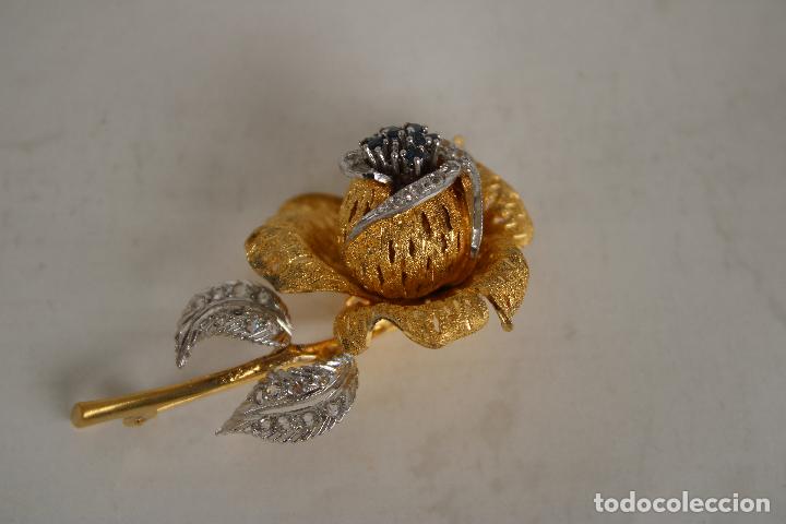Joyeria: broche flor rosa plata de ley - Foto 4