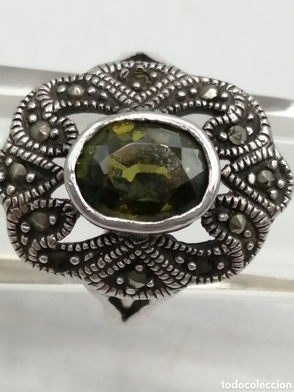 Joyeria: Anillo plata de ley Olivina y marquesitas - Foto 5