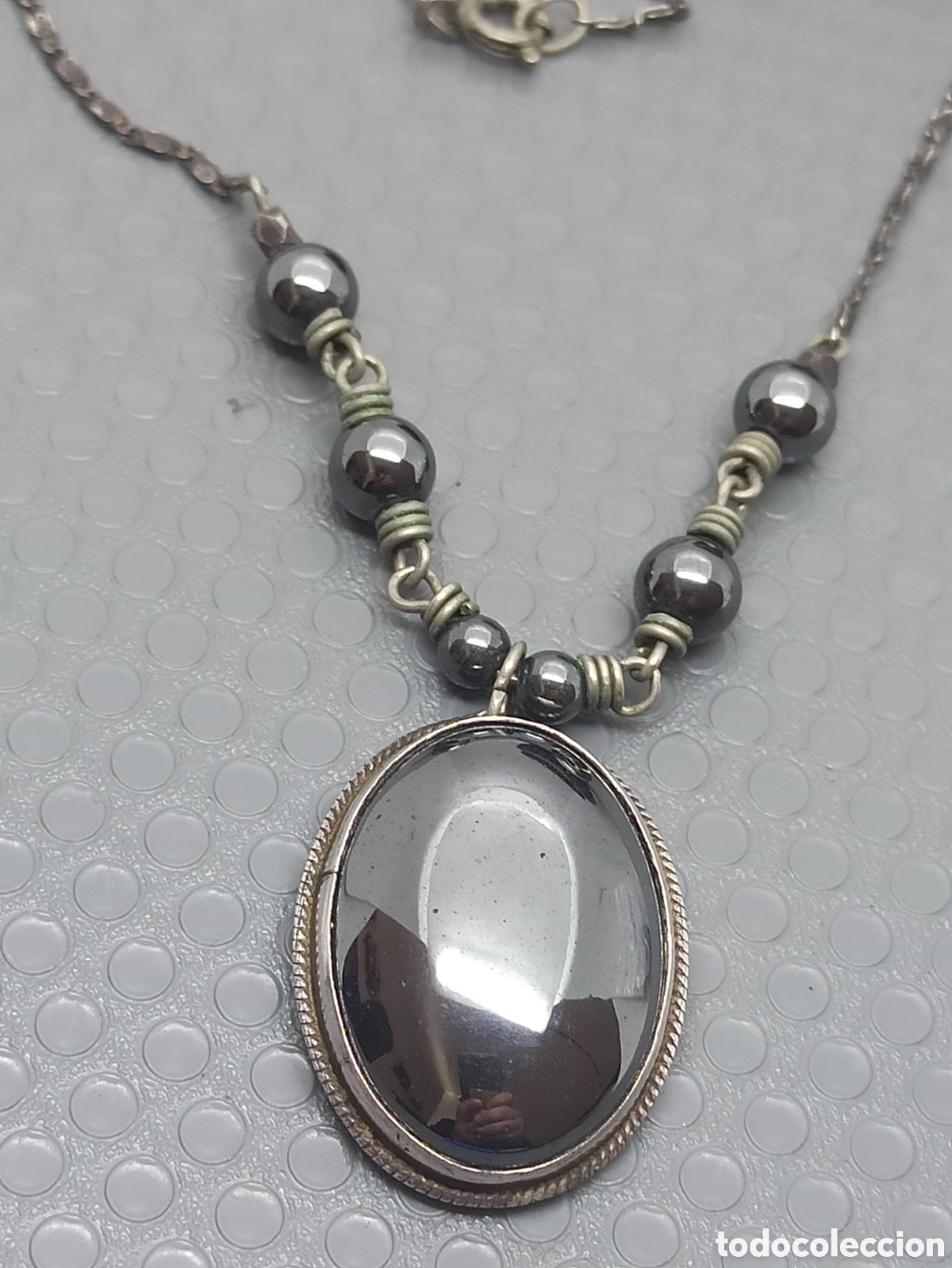 Joyeria: Collar antiguo en plata de ley y hematita - Foto 2