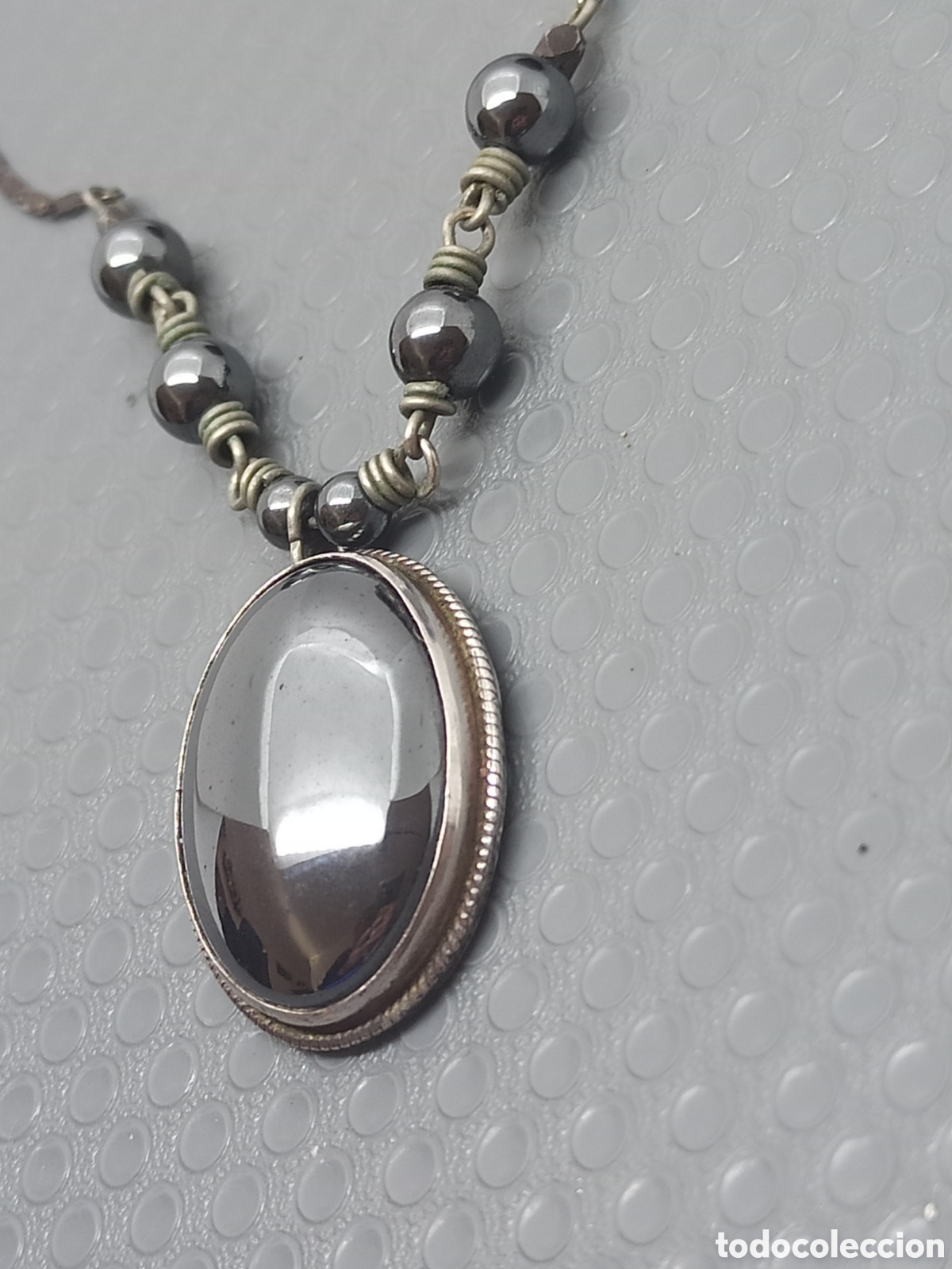 Joyeria: Collar antiguo en plata de ley y hematita - Foto 3