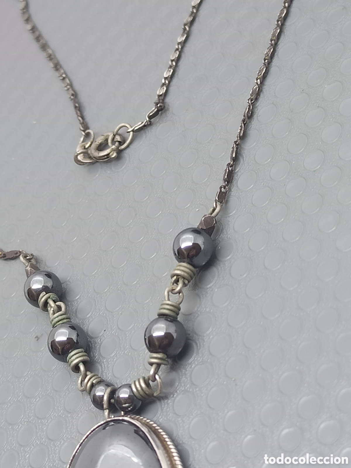 Joyeria: Collar antiguo en plata de ley y hematita - Foto 4