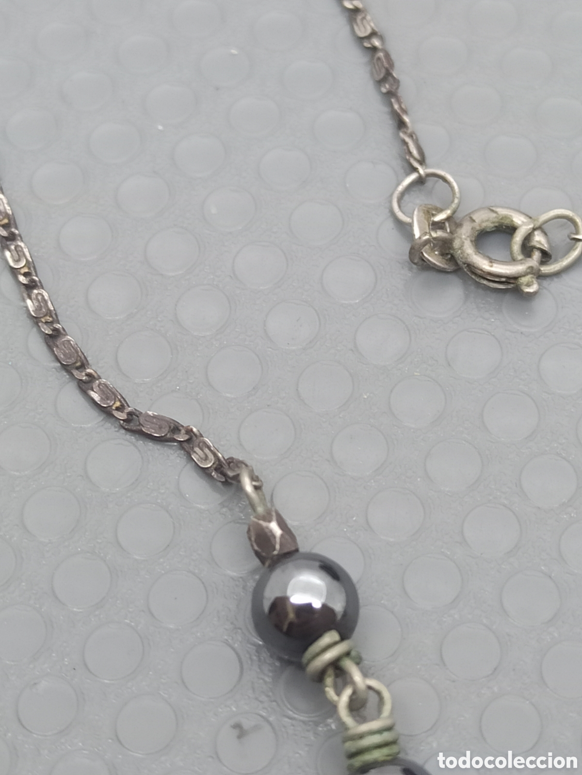 Joyeria: Collar antiguo en plata de ley y hematita - Foto 5