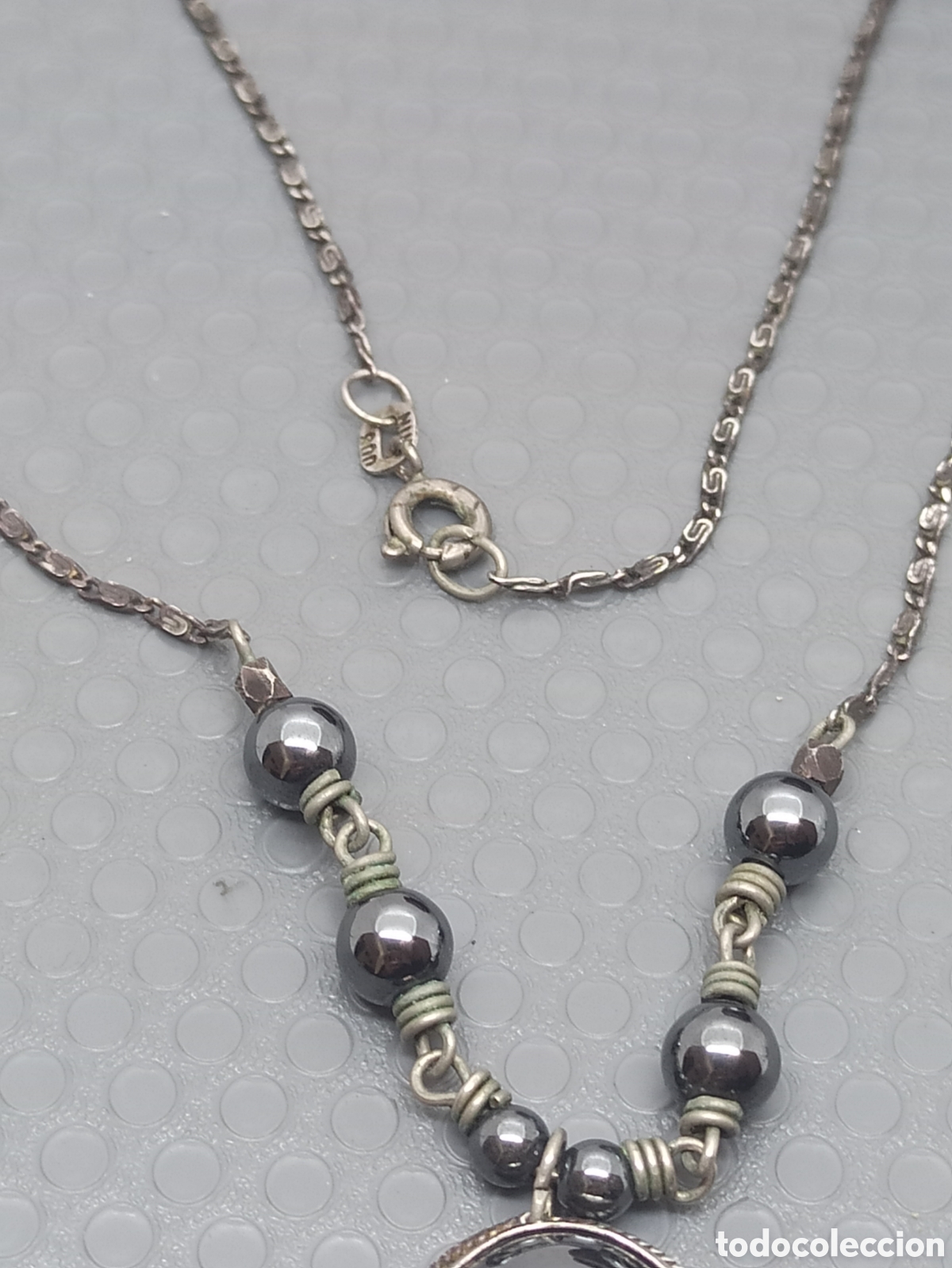 Joyeria: Collar antiguo en plata de ley y hematita - Foto 7