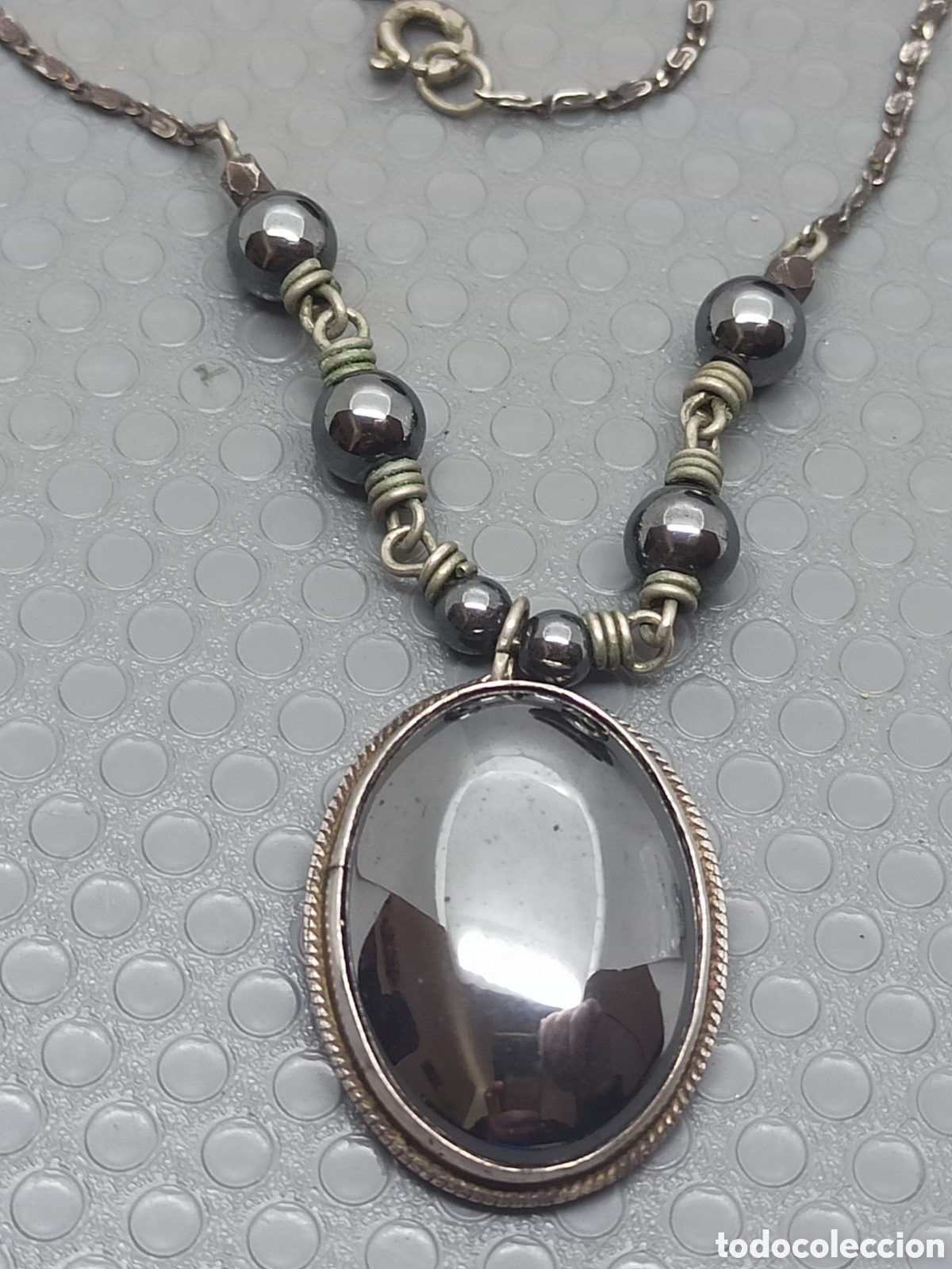 Joyeria: Collar antiguo en plata de ley y hematita - Foto 8