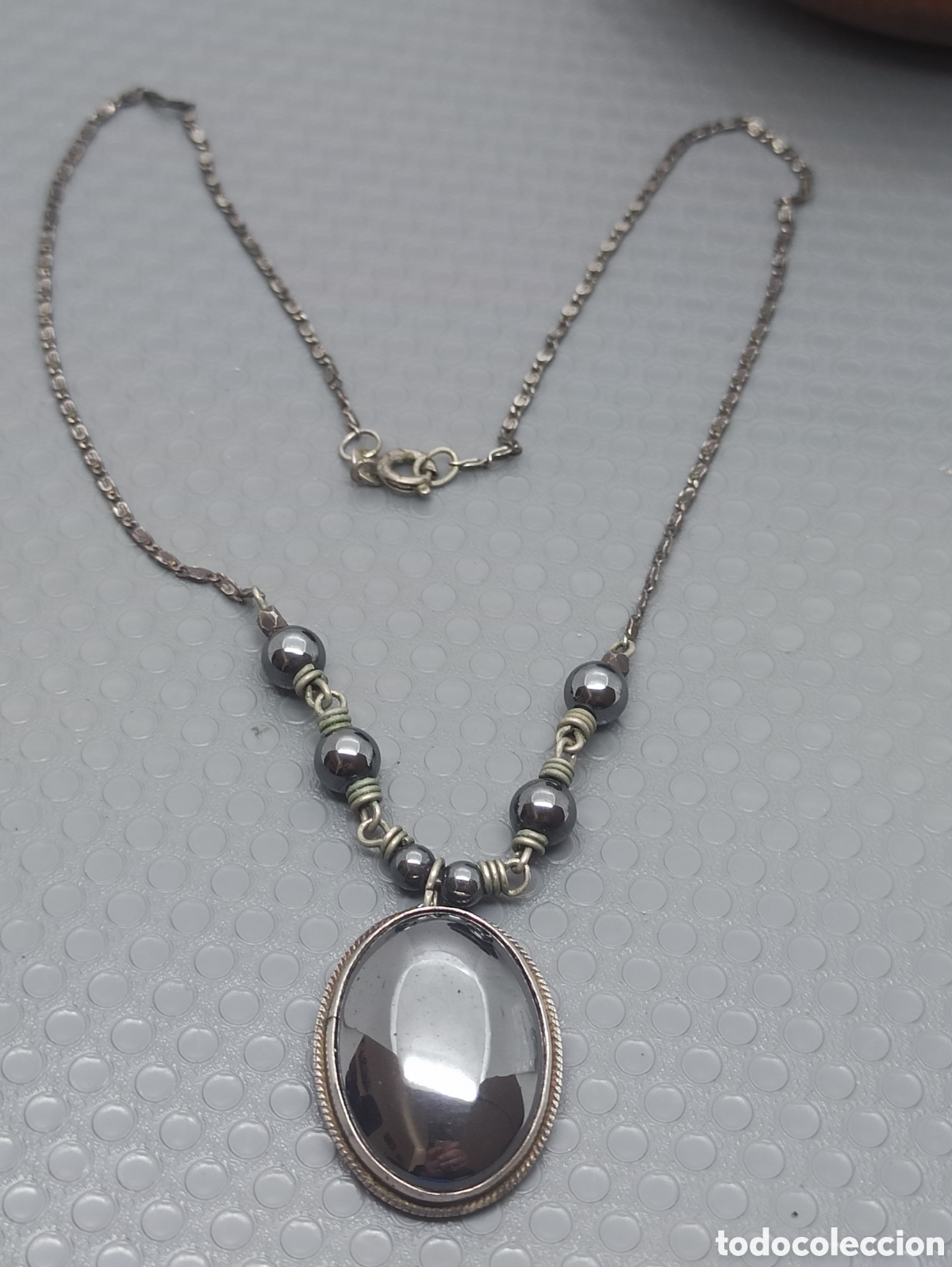 Joyeria: Collar antiguo en plata de ley y hematita - Foto 1