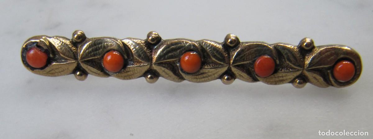 Joyeria: Broche barrita de plata y coral - Foto 3