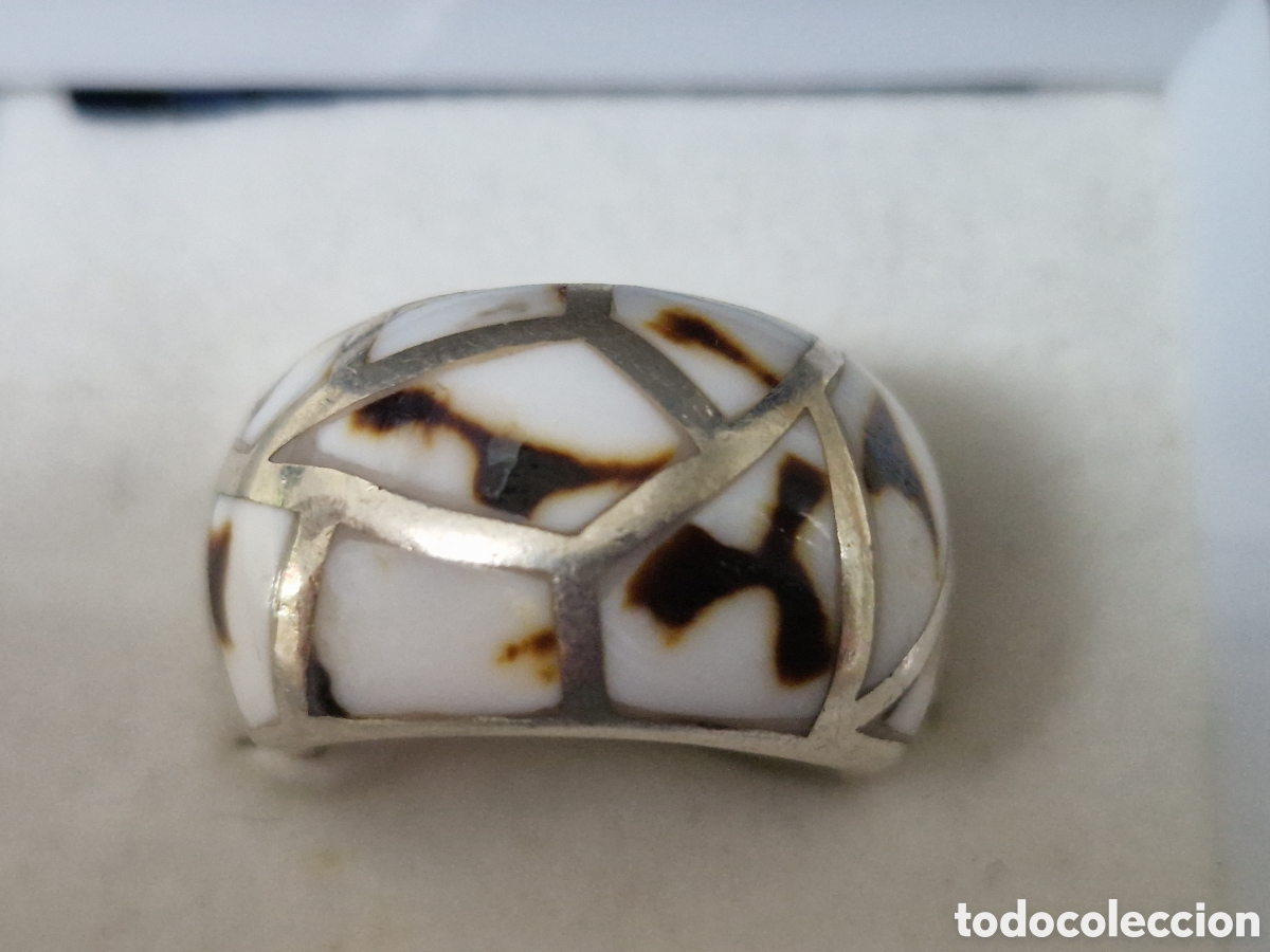 Joyeria: BONITO ANILLO EN PLATA DE LEY Y NACAR - Foto 2