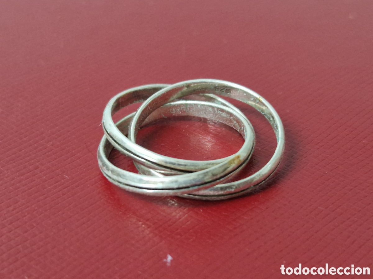 Joyeria: ANILLO DE 3 ANILLOS EN PLATA DE LEY CONTRASTES - Foto 4