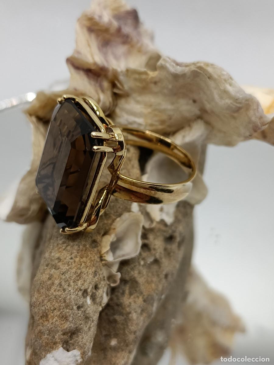 Joyeria: Sortija Topacio Fume. Oro de Ley 18K. - Foto 1