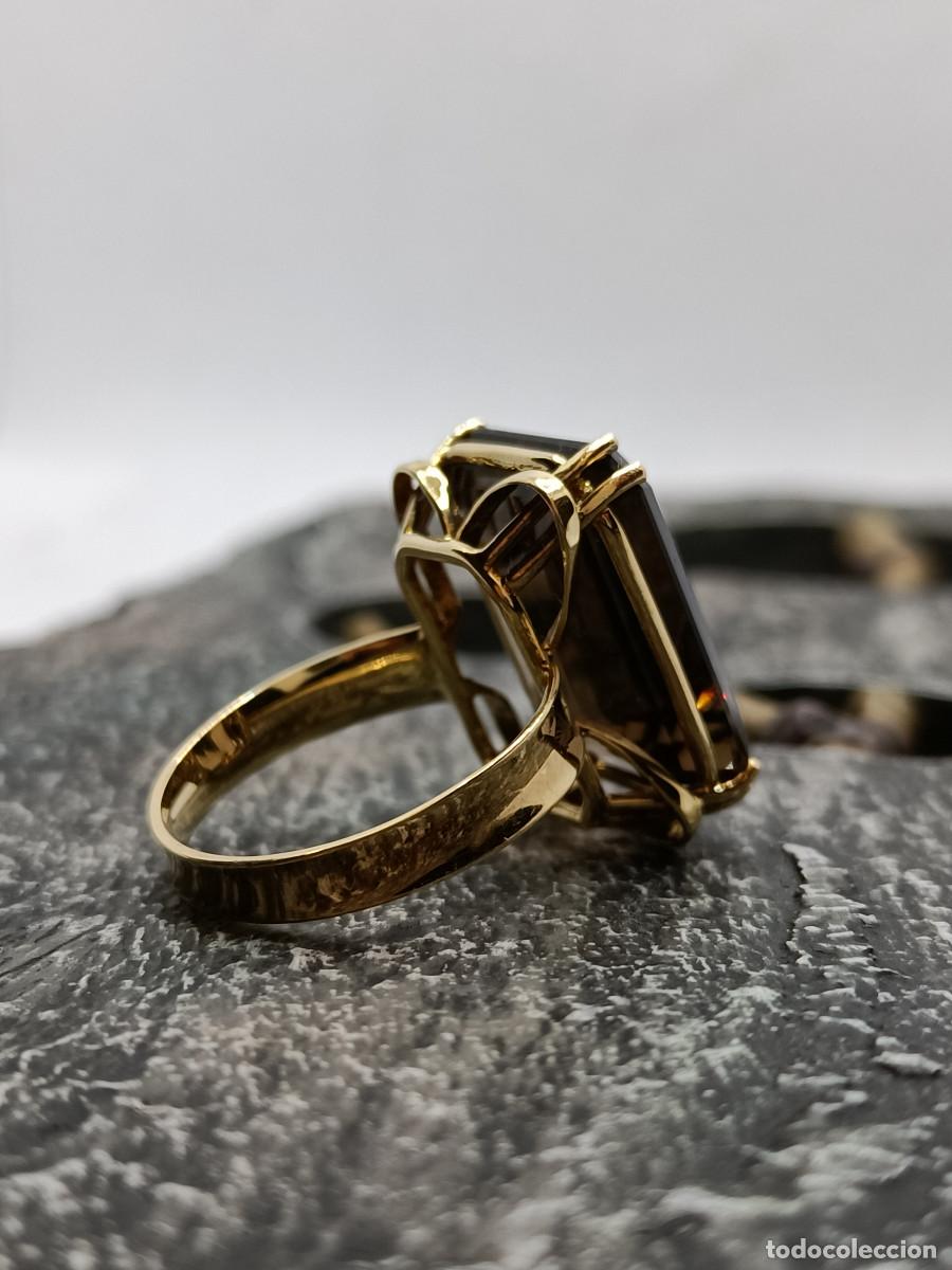 Joyeria: Sortija Topacio Fume. Oro de Ley 18K. - Foto 2