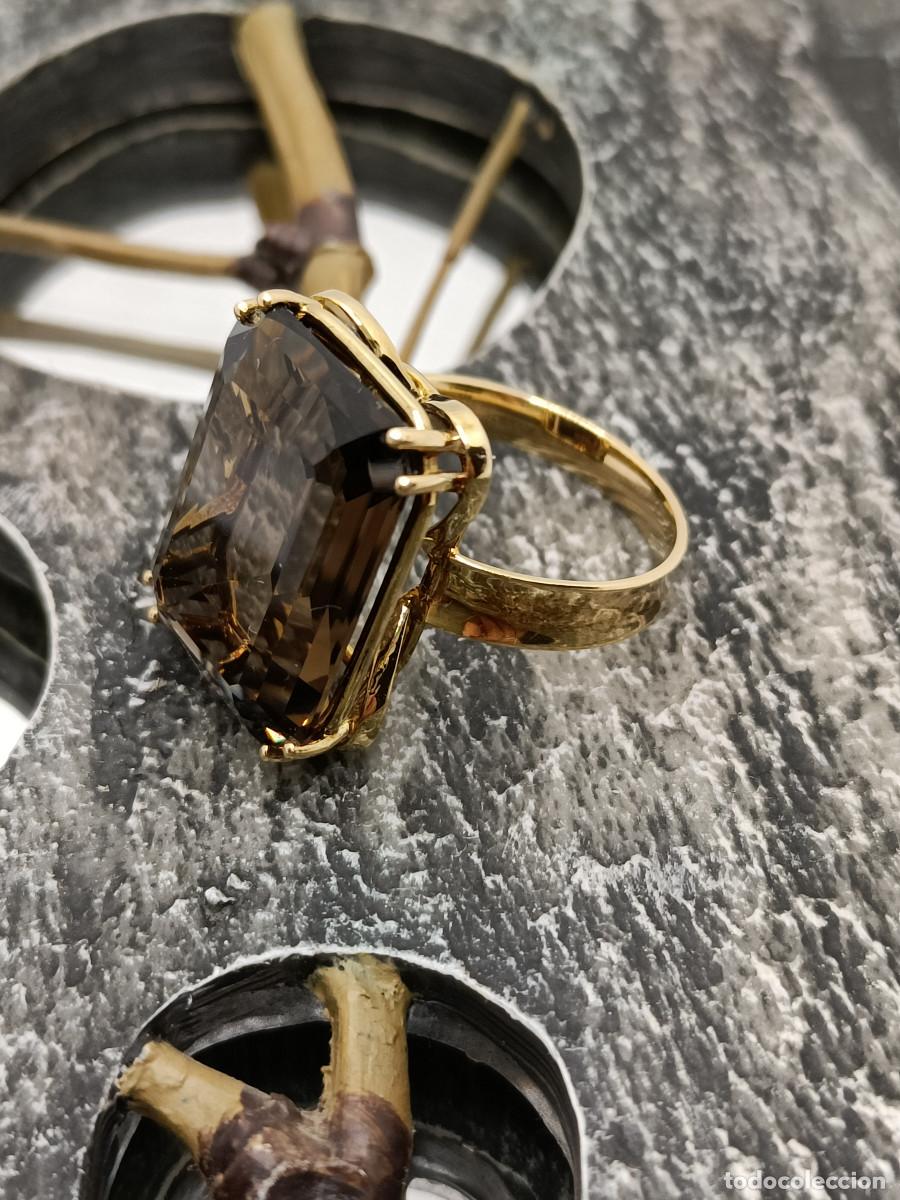 Joyeria: Sortija Topacio Fume. Oro de Ley 18K. - Foto 5