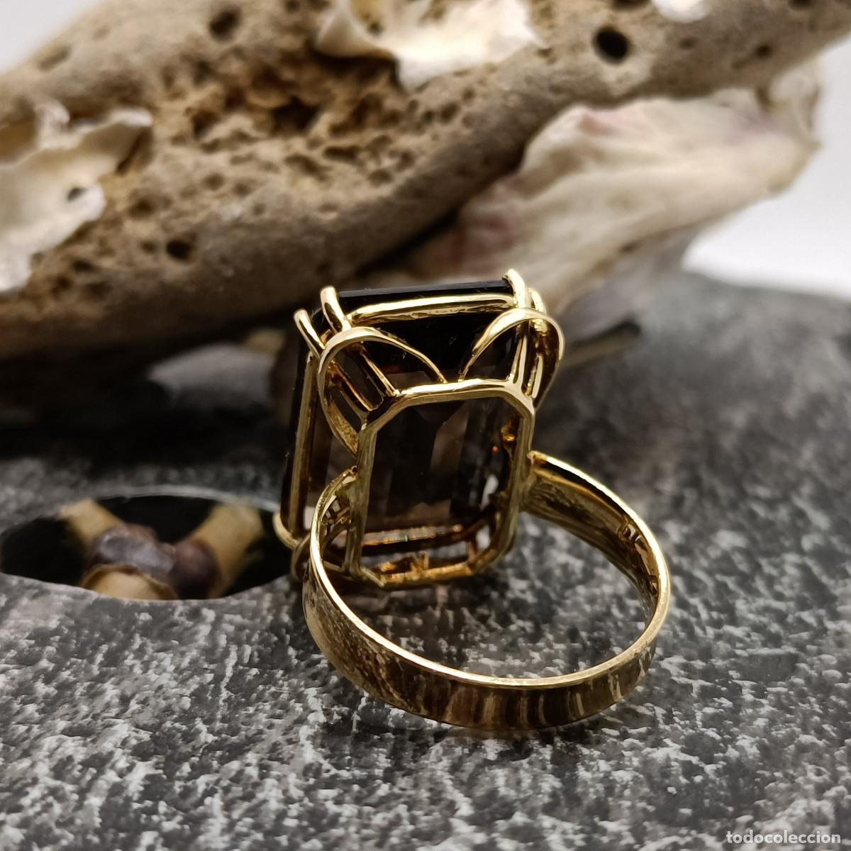 Joyeria: Sortija Topacio Fume. Oro de Ley 18K. - Foto 8