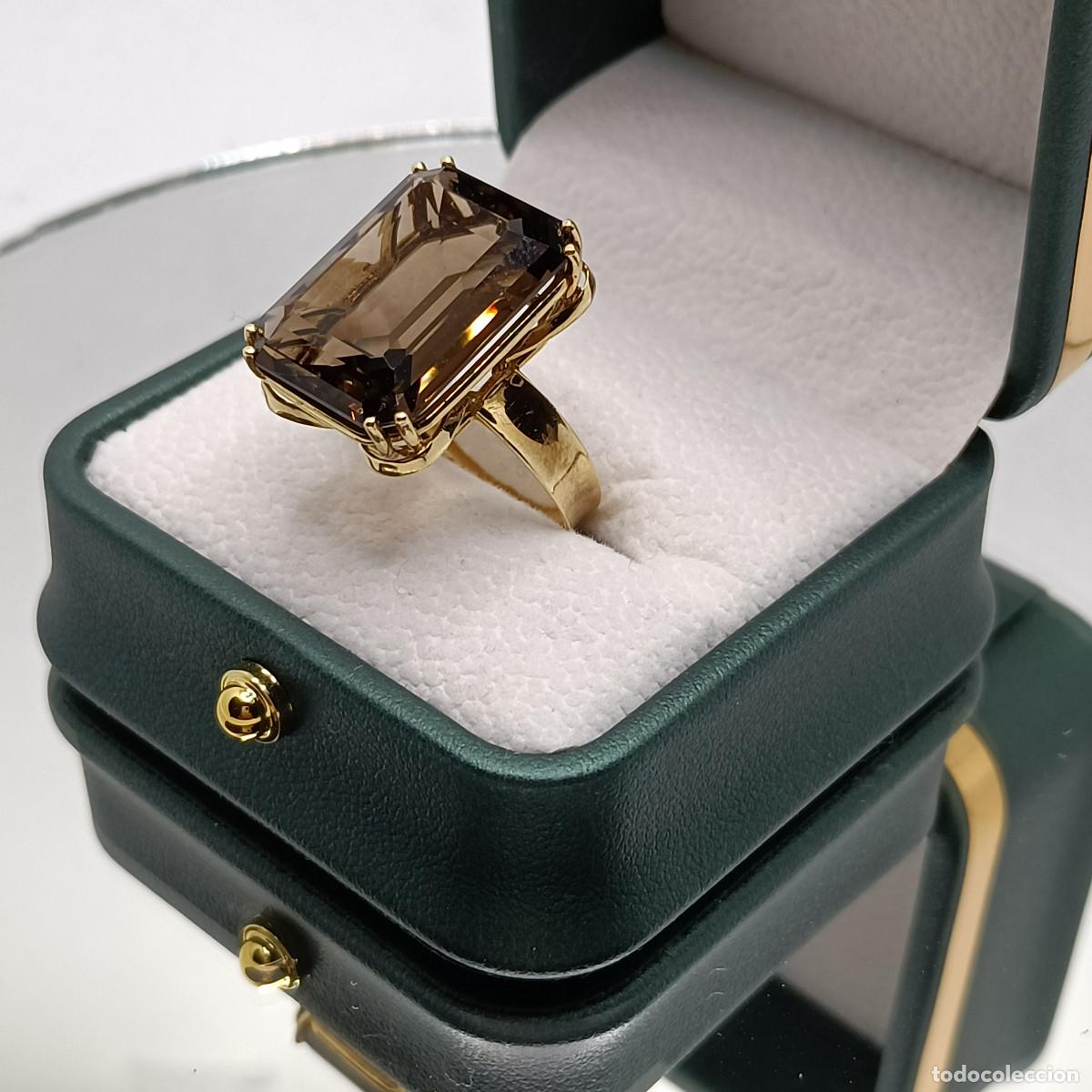 Joyeria: Sortija Topacio Fume. Oro de Ley 18K. - Foto 9