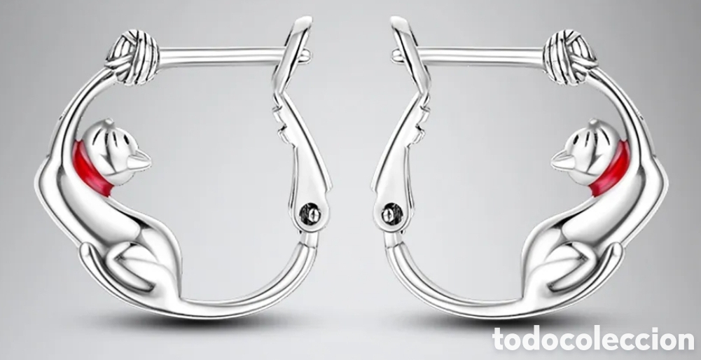 Joyeria: Pendientes de Plata Gatos - Foto 3
