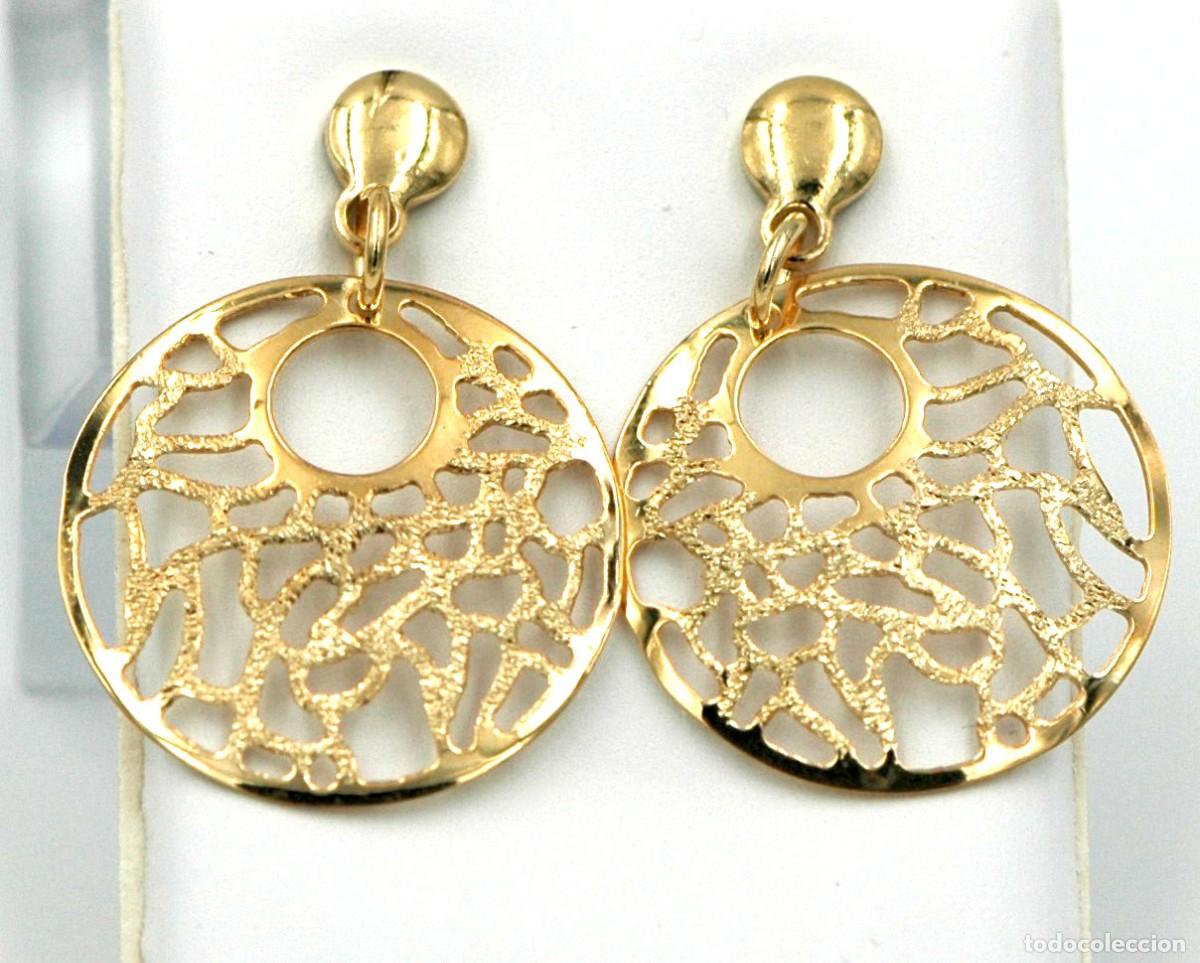 Joyeria: Pendientes calados, Plata chapado Oro - Foto 1