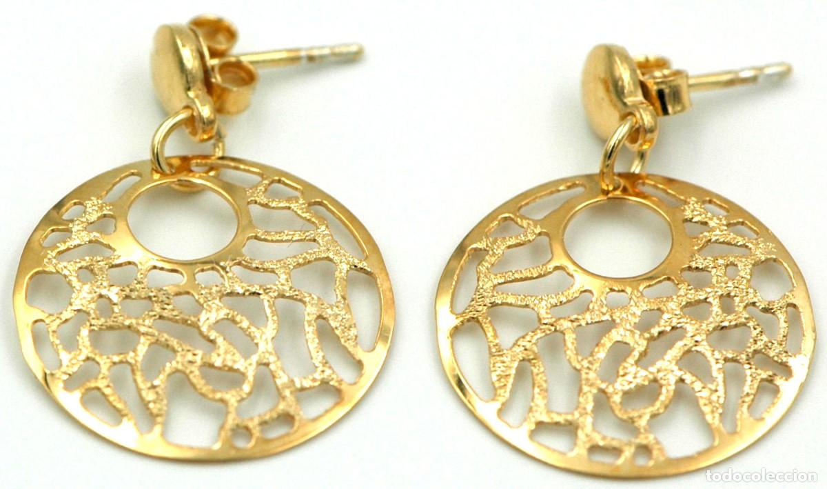 Joyeria: Pendientes calados, Plata chapado Oro - Foto 2