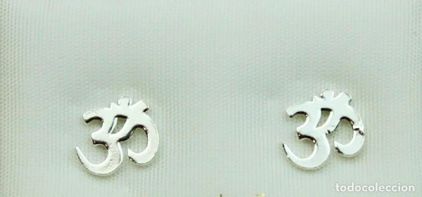 Schmuck: Pendientes Plata 925 Simbolo Om
