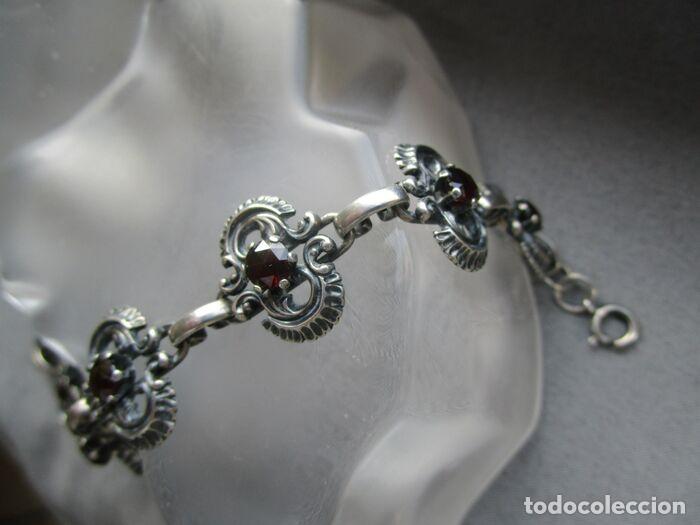 Joyeria: PULSERA DE PLATA DE 925 ML Y 7 GRANATES GRANDES - Foto 3