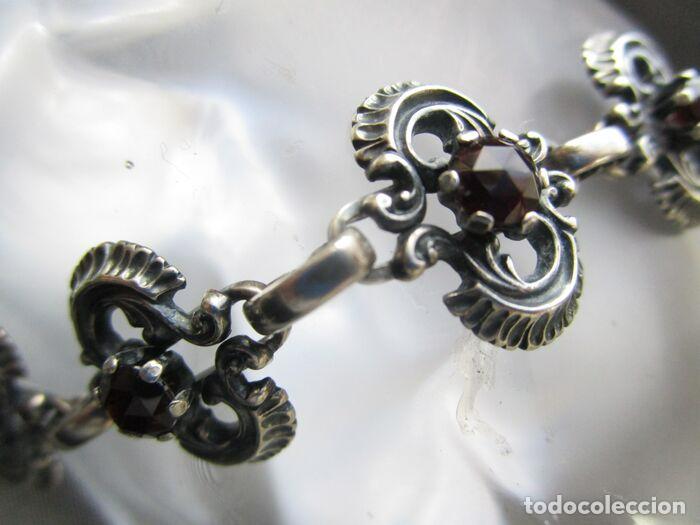 Joyeria: PULSERA DE PLATA DE 925 ML Y 7 GRANATES GRANDES - Foto 7