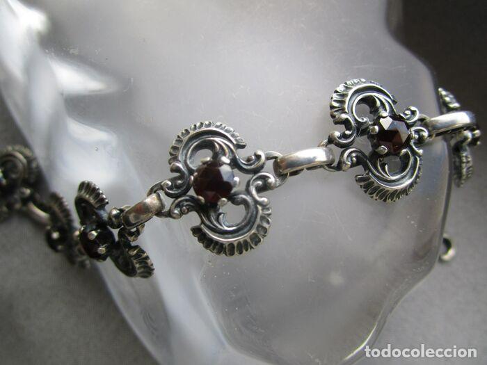 Joyeria: PULSERA DE PLATA DE 925 ML Y 7 GRANATES GRANDES - Foto 8