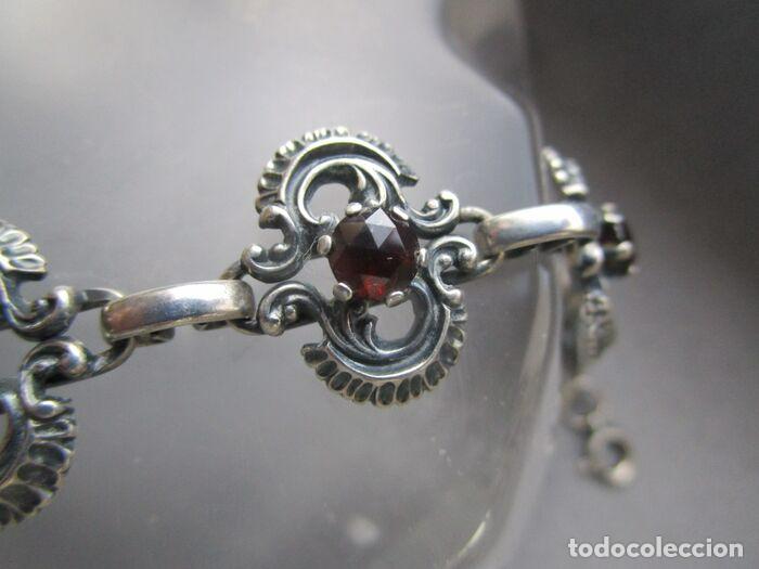 Joyeria: PULSERA DE PLATA DE 925 ML Y 7 GRANATES GRANDES - Foto 9