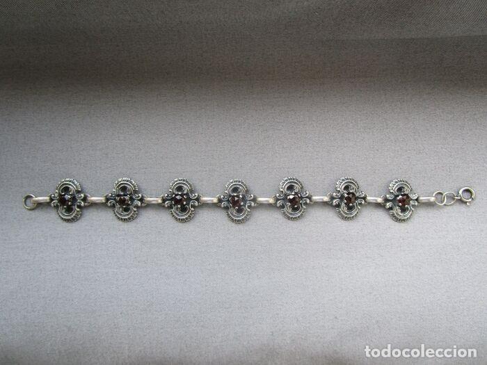 Joyeria: PULSERA DE PLATA DE 925 ML Y 7 GRANATES GRANDES - Foto 12