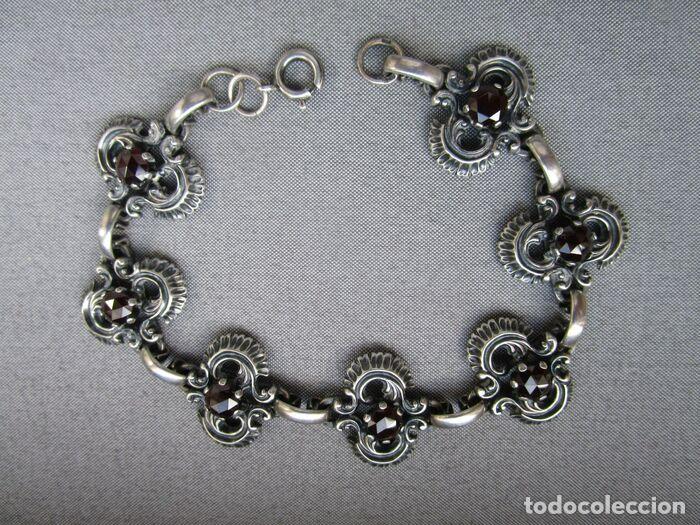 Joyeria: PULSERA DE PLATA DE 925 ML Y 7 GRANATES GRANDES - Foto 1