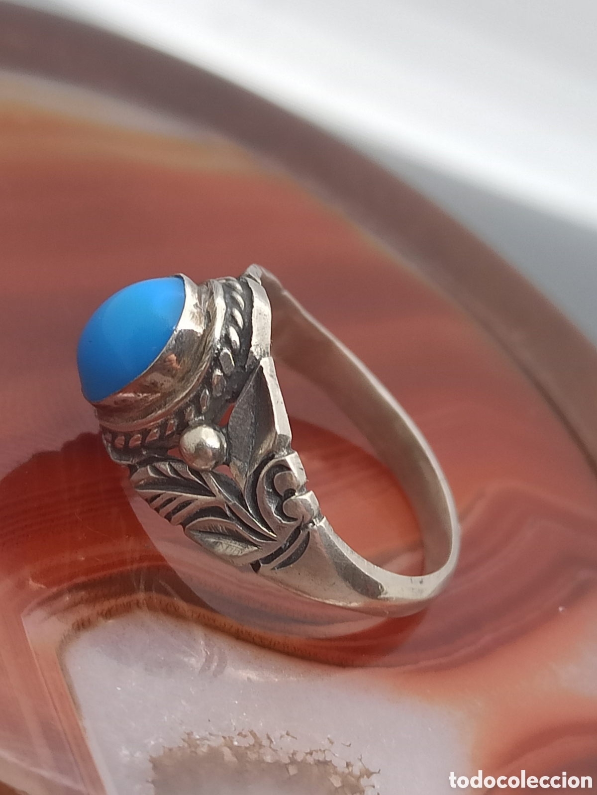 Joyeria: Antiguo anillo en plata de Ley 925 y turquesa&iquest;? - Foto 2