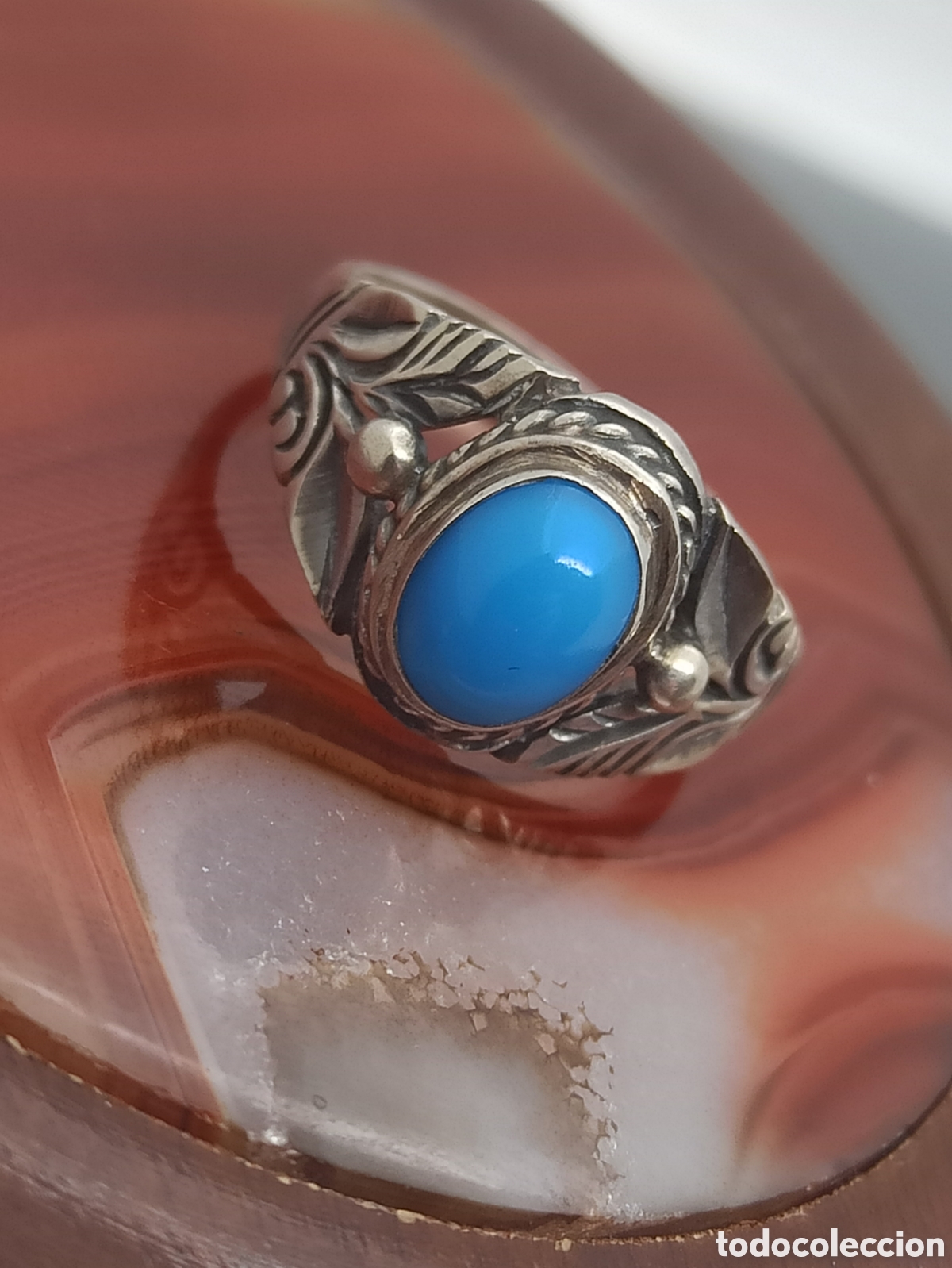 Joyeria: Antiguo anillo en plata de Ley 925 y turquesa&iquest;? - Foto 1