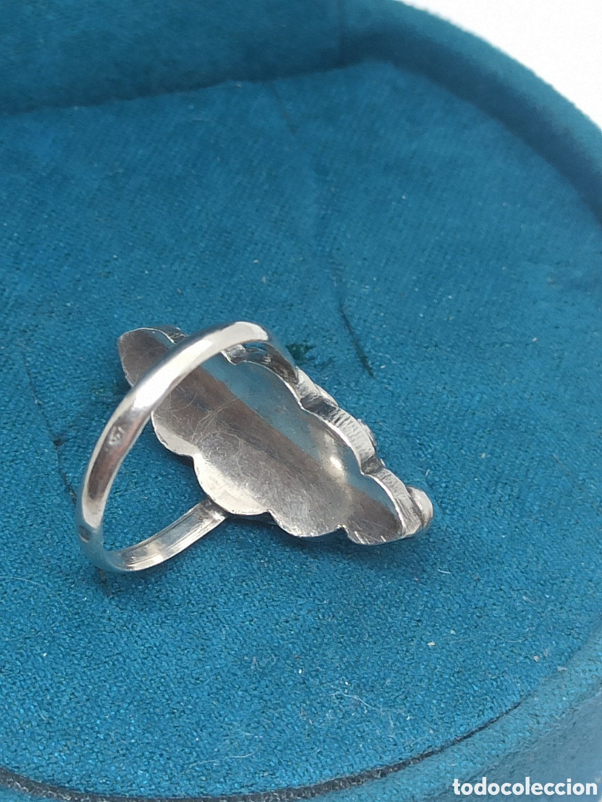 Joyeria: Antiguo anillo en plata de Ley 925 Perlas y Turquesa - Foto 7