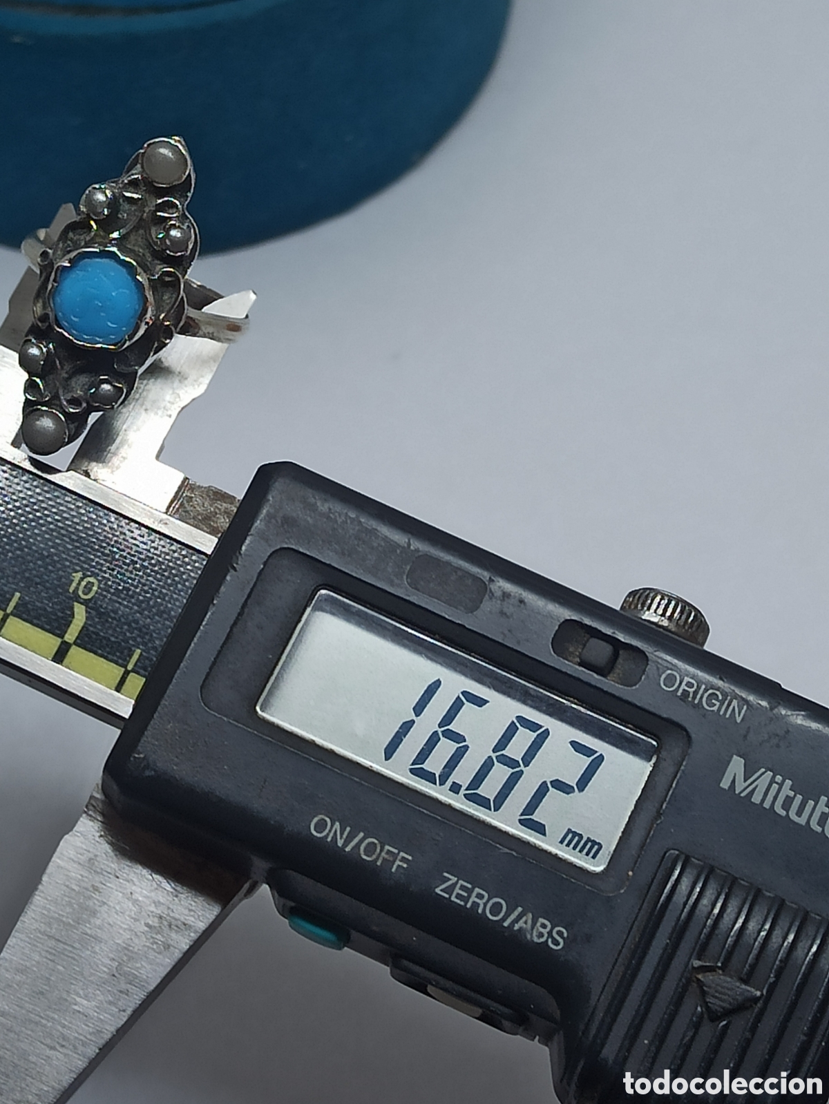 Joyeria: Antiguo anillo en plata de Ley 925 Perlas y Turquesa - Foto 14