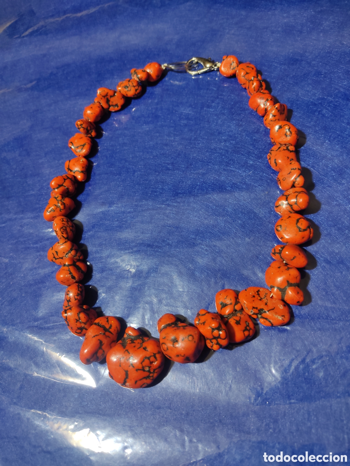 Joyeria: Collar de turquesas roja.Vintage. - Foto 1