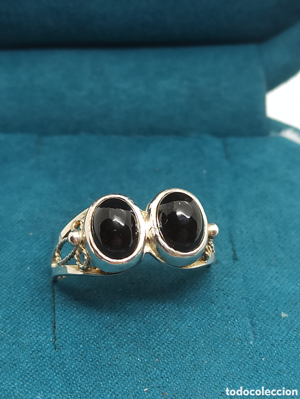 Joyeria: Antiguo anillo en Plata de Ley 925 y Onix - Foto 2