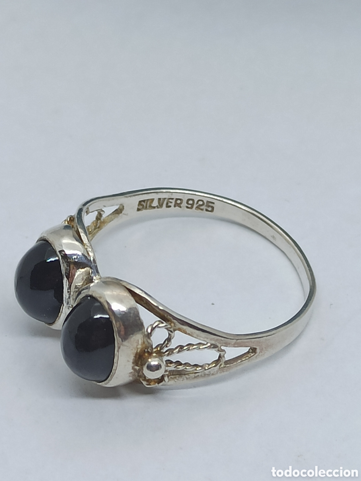 Joyeria: Antiguo anillo en Plata de Ley 925 y Onix - Foto 4