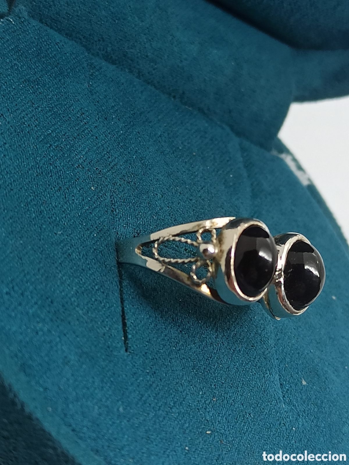 Joyeria: Antiguo anillo en Plata de Ley 925 y Onix - Foto 5