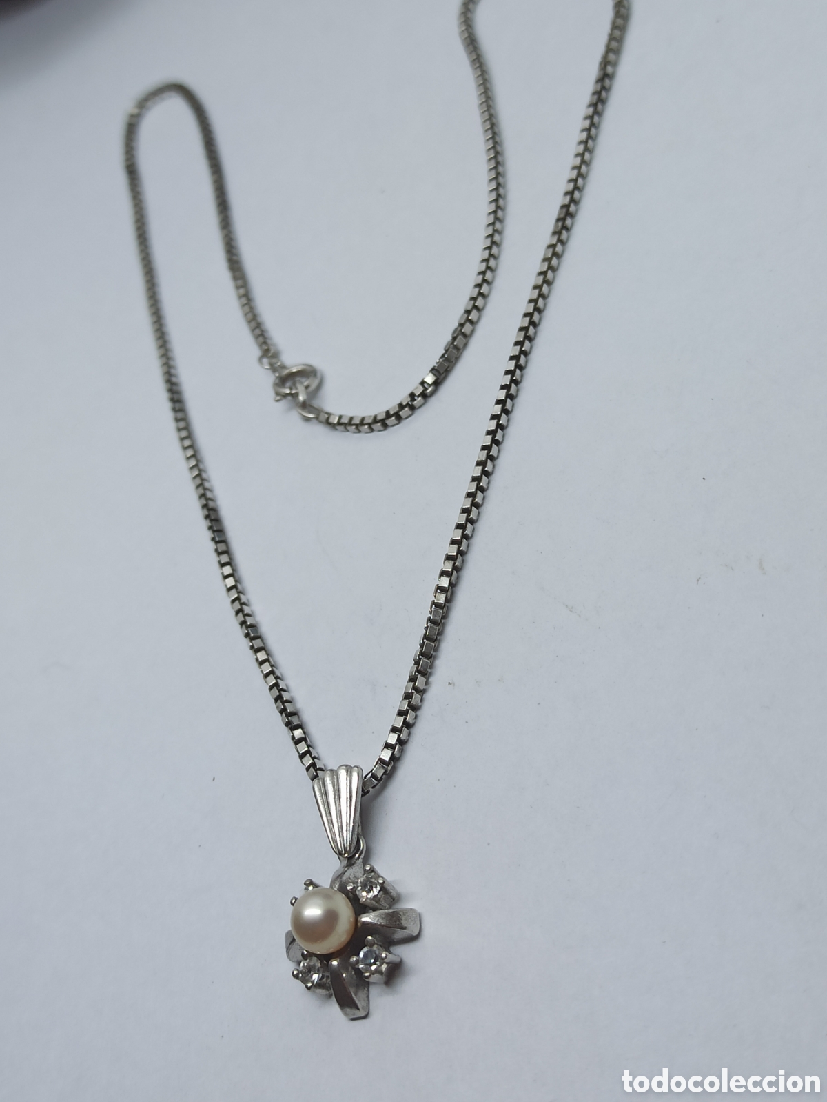 Joyeria: Collar en Plata de Ley 925 Perla natural y Circonitas - Foto 4