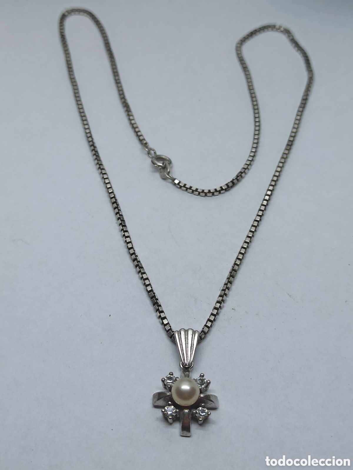 Joyeria: Collar en Plata de Ley 925 Perla natural y Circonitas - Foto 1