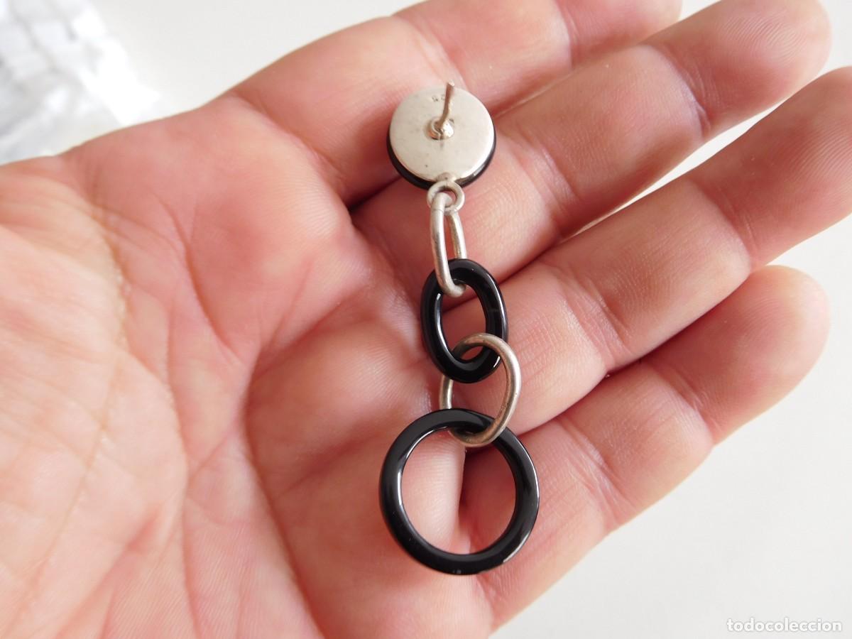 Joyeria: Pendientes vintage de plata y material a determinar - Foto 3