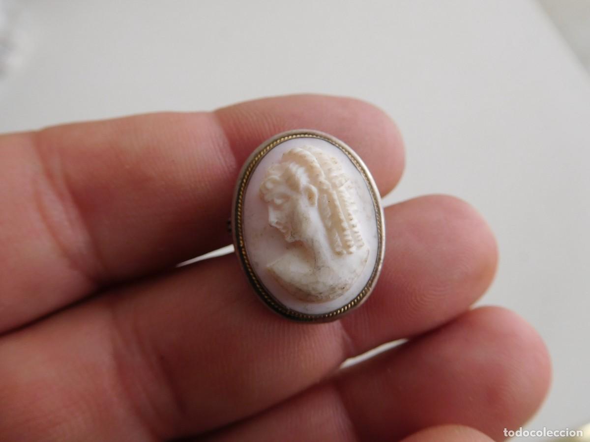 Joyeria: Broche de plata antiguo camafeo - Foto 1