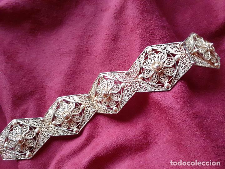Joyeria: Pulsera filigrana de plata dorada - Foto 3